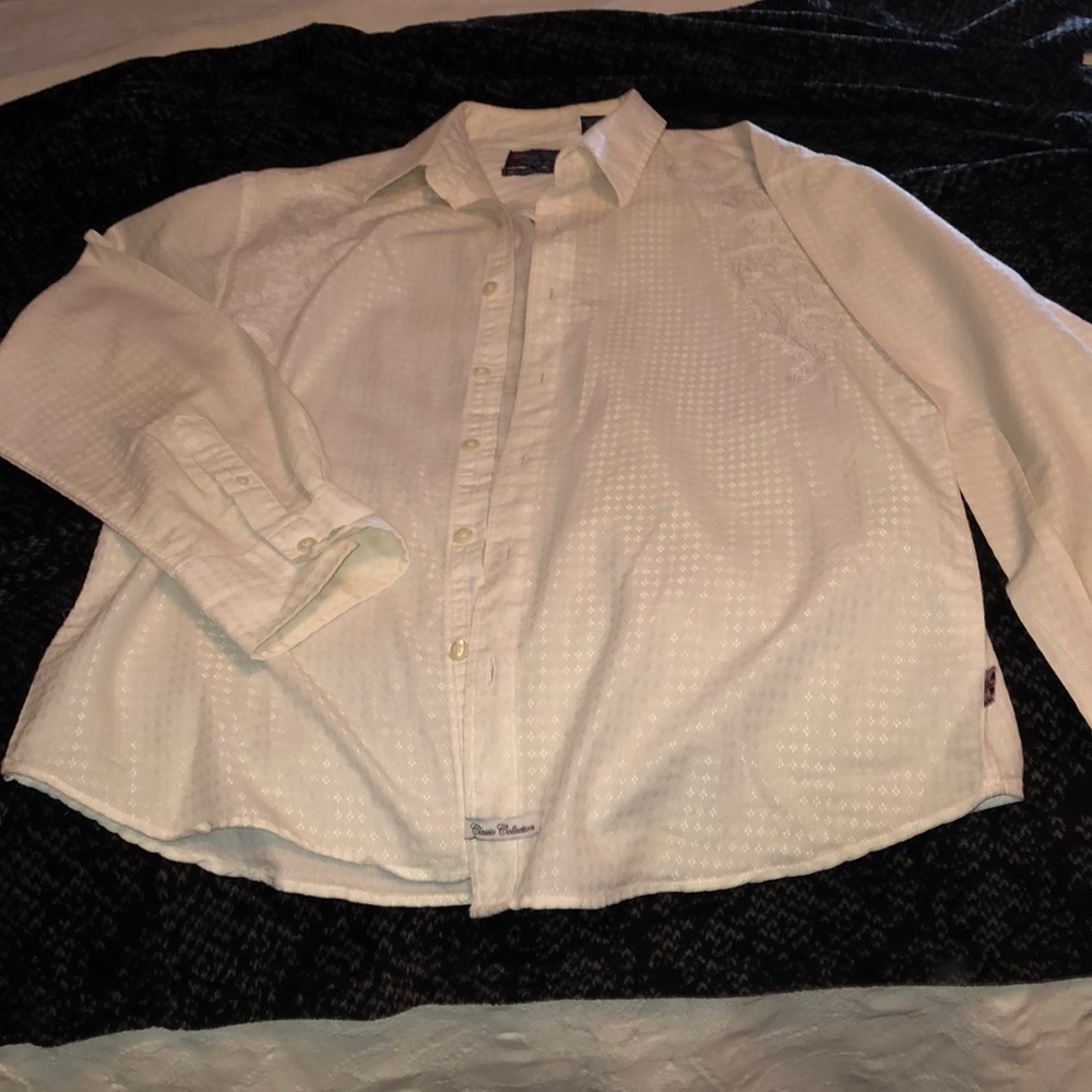 English laundry embroidered dress shirt